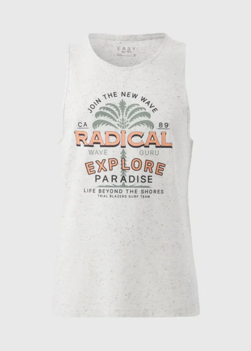 Ecru Explore Printed Vest Top
