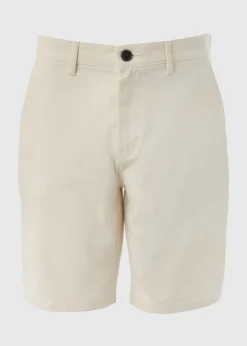 Ecru Slim Fit Chino Shorts