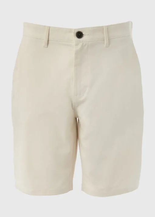 Ecru Slim Fit Chino Shorts