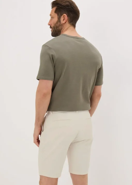 Ecru Slim Fit Chino Shorts
