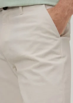 Ecru Straight Fit Chino Shorts