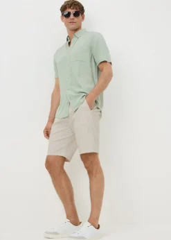 Ecru Straight Fit Chino Shorts
