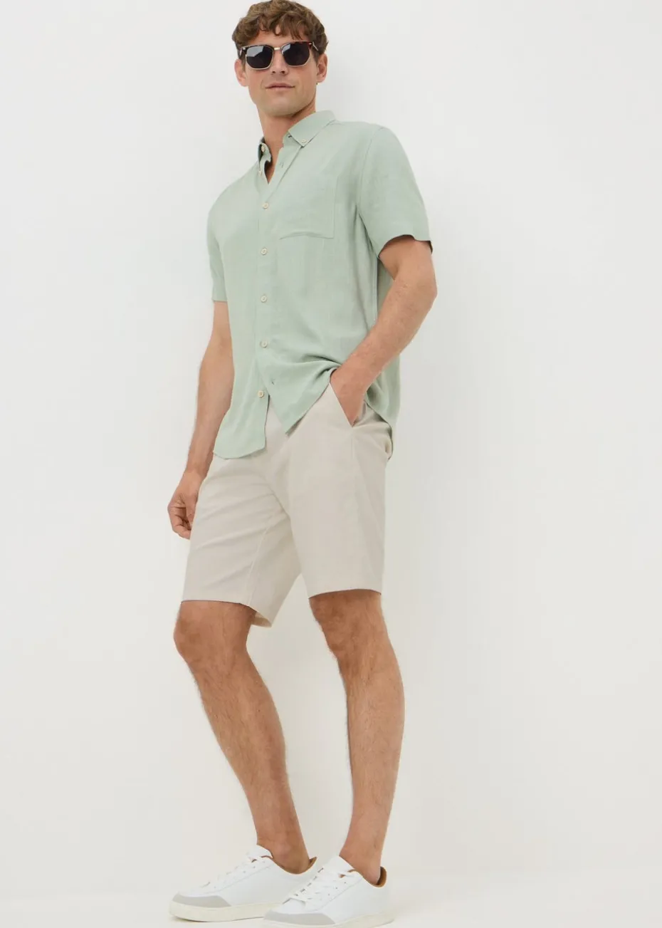 Ecru Straight Fit Chino Shorts