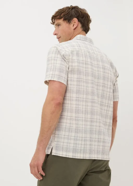 Ecru Textured Check Shirt