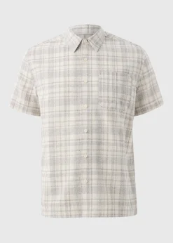 Ecru Textured Check Shirt
