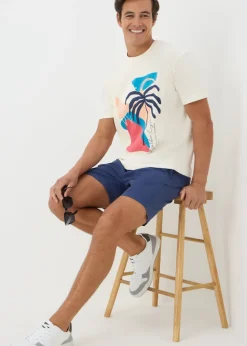 Ecru Watercolour Palm T-Shirt