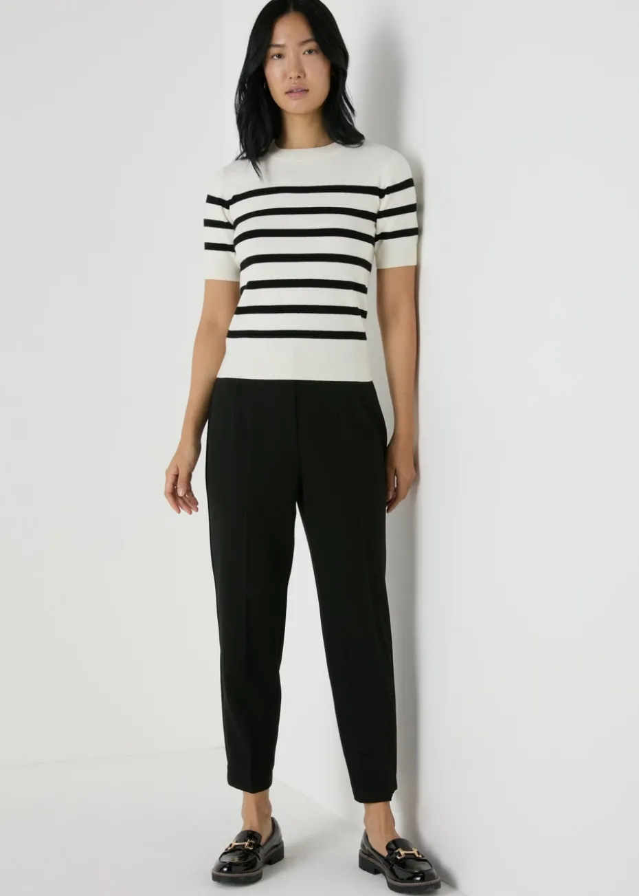 Et Vous Black Long Length Tapered Trousers