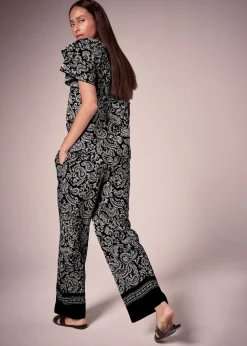 Et Vous Black Paisley Co Ord Trousers