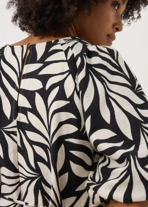 Et Vous Black Palm Tie Waist Mini Dress