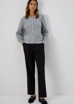 Et Vous Black Pleat Front Snaffle Trousers