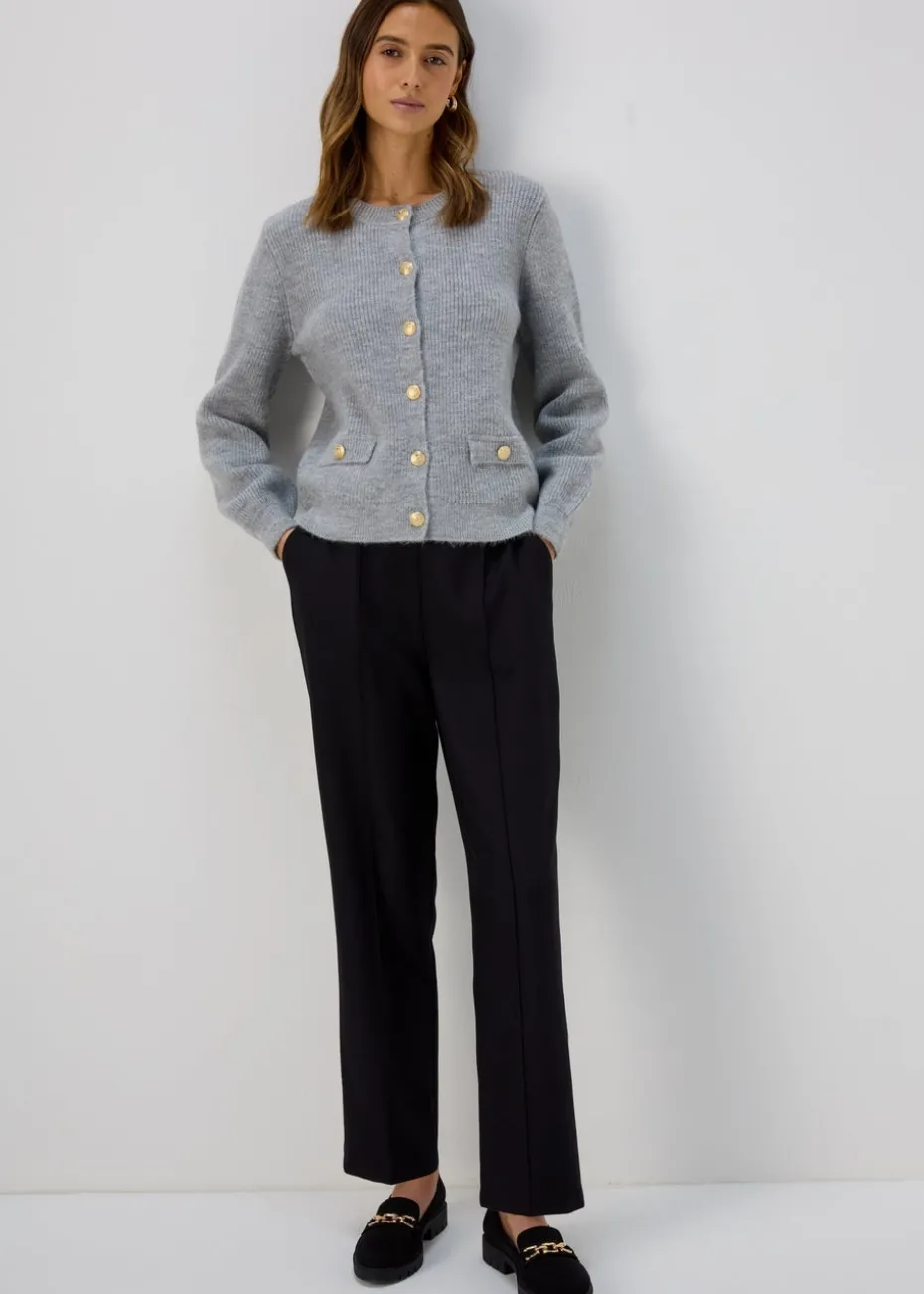 Et Vous Black Pleat Front Snaffle Trousers