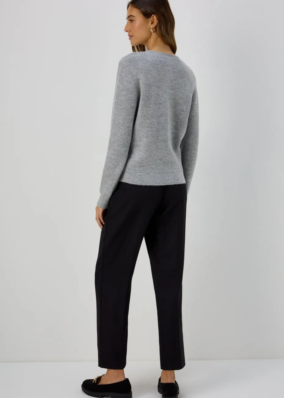 Et Vous Black Pleat Front Snaffle Trousers