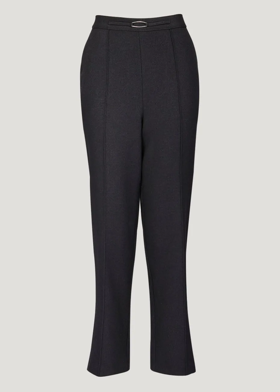 Et Vous Black Pleat Front Snaffle Trousers