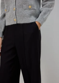 Et Vous Black Pleat Front Snaffle Trousers