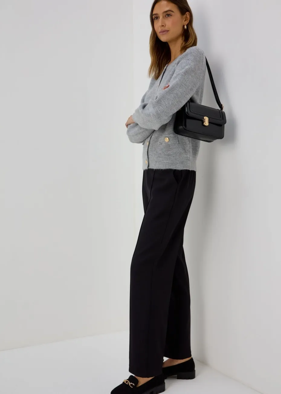 Et Vous Black Pleat Front Snaffle Trousers