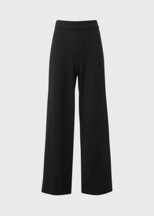 Et Vous Black Ponte Wide Leg Trousers