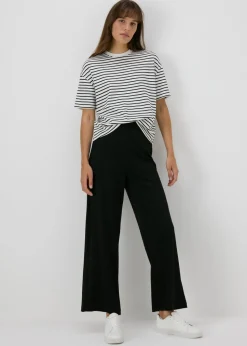 Et Vous Black Ponte Wide Leg Trousers