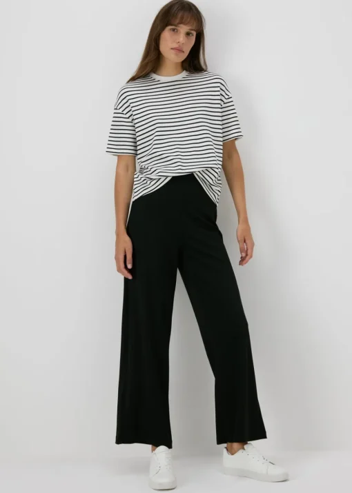 Et Vous Black Ponte Wide Leg Trousers