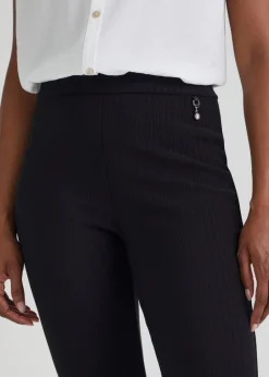 Et Vous Black Ribbed Trousers