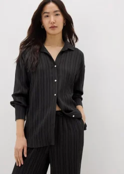 Et Vous Black Textured Co Ord Shirt