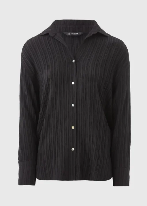 Et Vous Black Textured Co Ord Shirt
