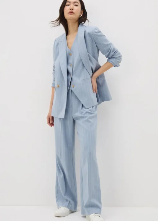 Et Vous Blue Pinstripe Blazer