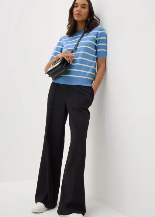 Et Vous Blue Stripe Short Sleeve Jumper