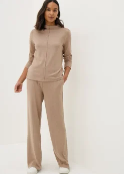 Et Vous Camel Front Seam Co Ord Top