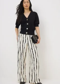 Et Vous Cream Stripe Co Ord Trousers