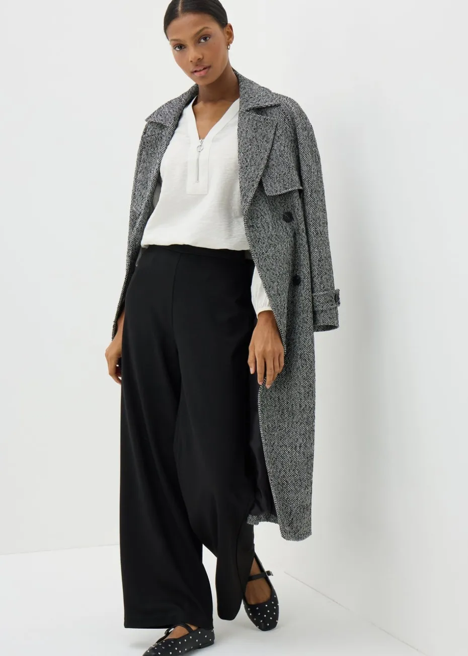 Et Vous Cream Zip Front Blouse