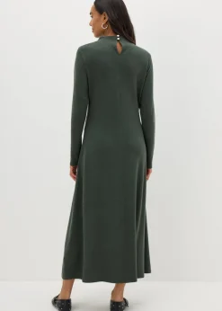 Et Vous Dark Green Fit & Flare Midi Dress