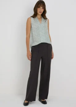 Et Vous Grey Regular Wide Leg Trousers