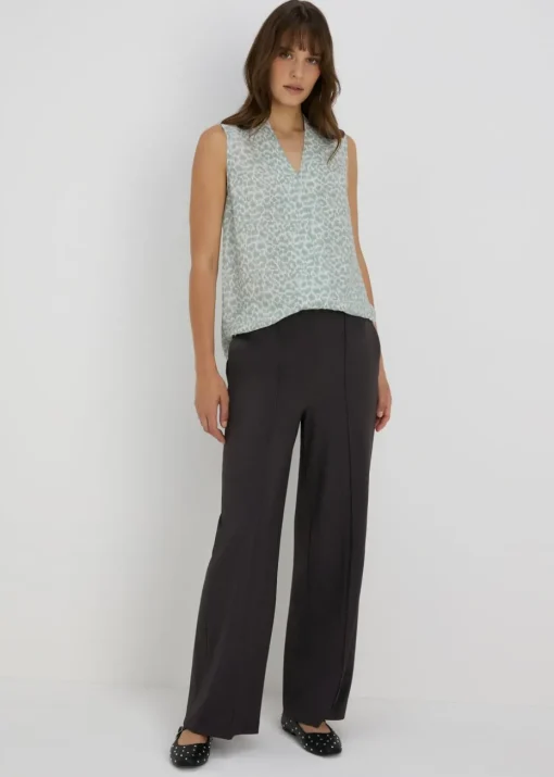 Et Vous Grey Regular Wide Leg Trousers