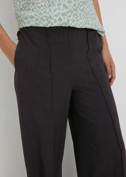 Et Vous Grey Regular Wide Leg Trousers