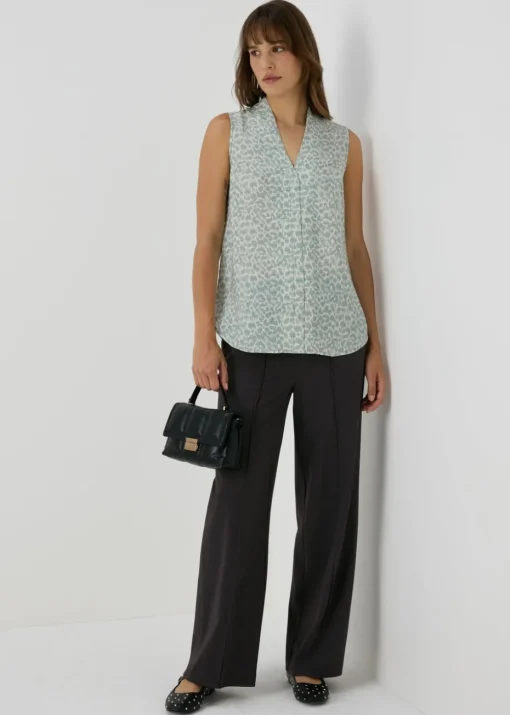 Et Vous Grey Regular Wide Leg Trousers
