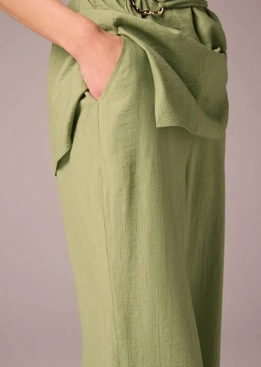 Et Vous Khaki Co Ord Textured Wide Leg Trousers