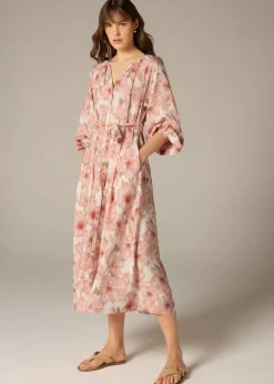 Et Vous Pink Floral Midaxi Shirt Dress