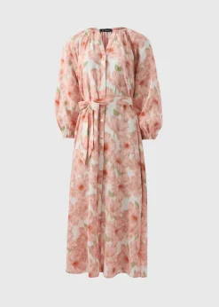 Et Vous Pink Floral Midaxi Shirt Dress