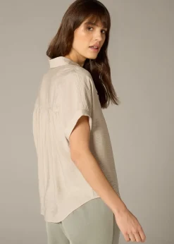 Et Vous Stone Airflow Collared V-Neck Blouse