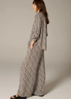 Et Vous Stone Animal Spot Wide Leg Co Ord Trousers