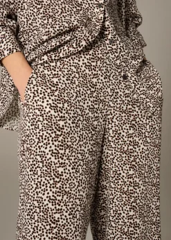 Et Vous Stone Animal Spot Wide Leg Co Ord Trousers