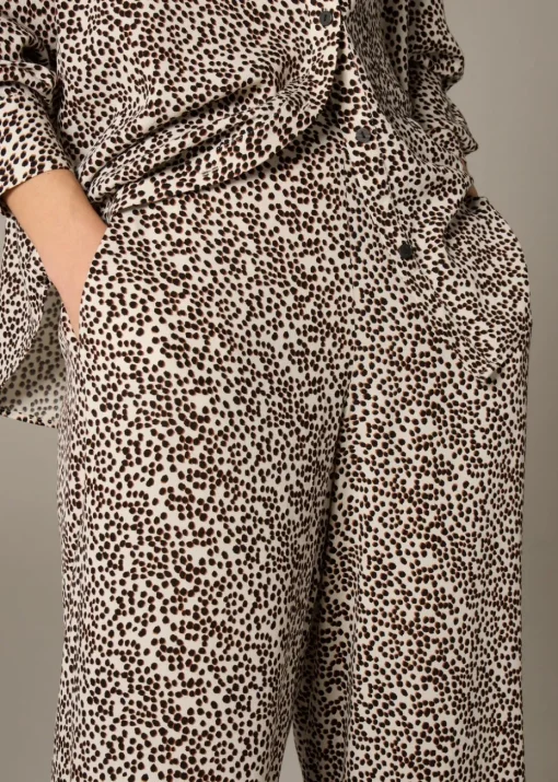 Et Vous Stone Animal Spot Wide Leg Co Ord Trousers