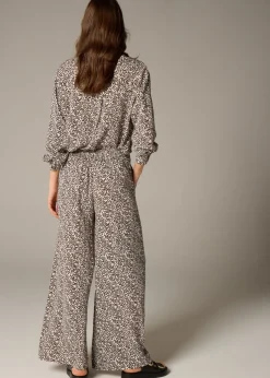 Et Vous Stone Animal Spot Wide Leg Co Ord Trousers