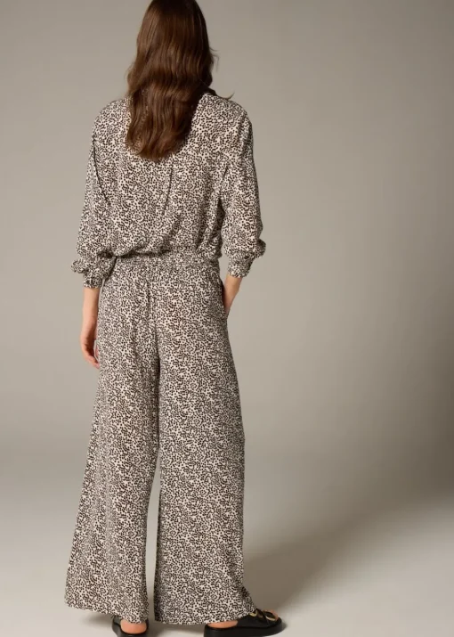 Et Vous Stone Animal Spot Wide Leg Co Ord Trousers