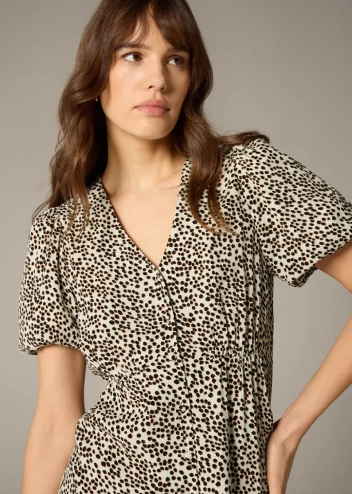 Et Vous Stone Animal Spot Midi Tea Dress