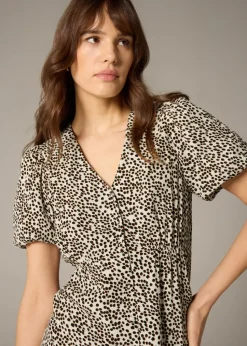 Et Vous Stone Animal Spot Midi Tea Dress