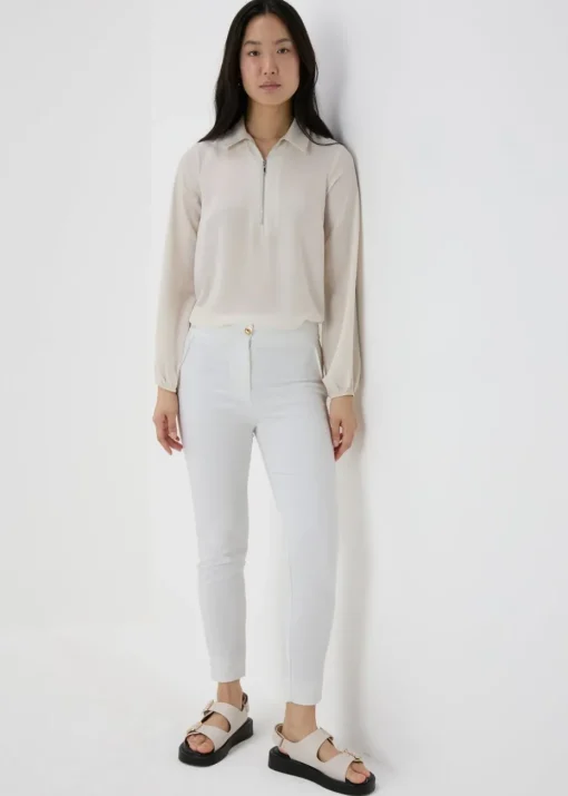 Et Vous White Capri Trousers