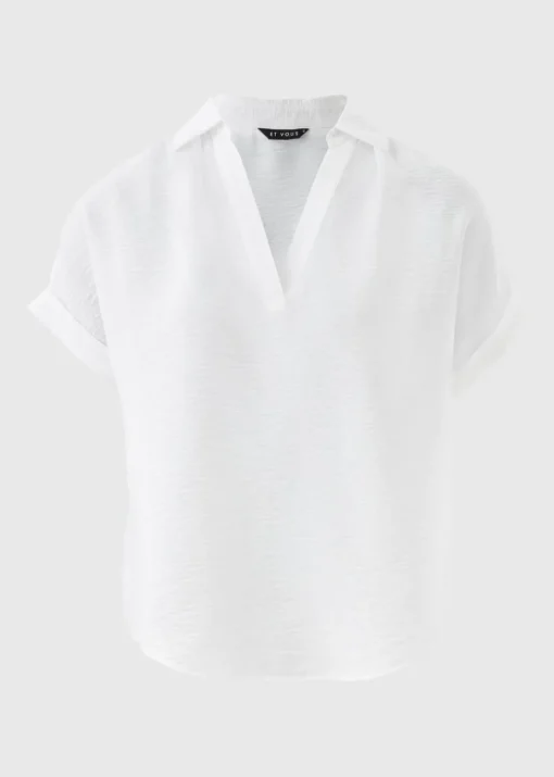 Et Vous White Popover Blouse