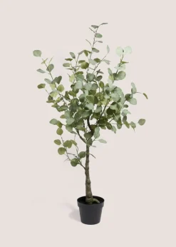 Faux Eucalyptus Tree In Black Pot