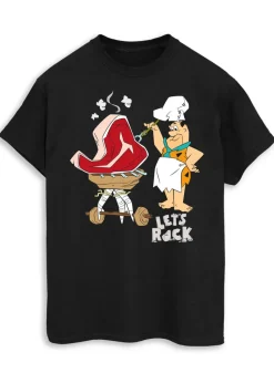 Flintstones Let's Rock Black Graphic T-Shirt